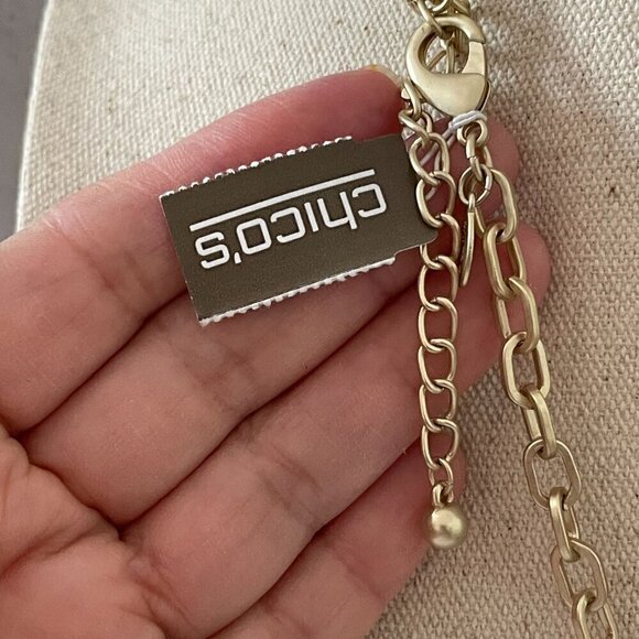 NWT Chico's Salacia Pendant Faceted Bead Statement Ethnic-Inspired Necklace 18" - Picture 2 of 5